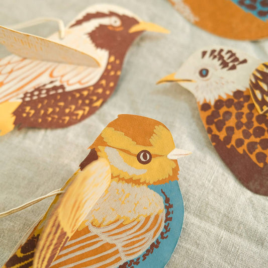 East End Press British Birds Paper Ornaments