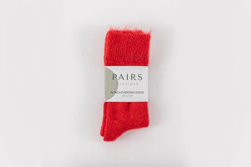 Pairs Scotland - Ultra Soft Red Alpaca Socks: Small