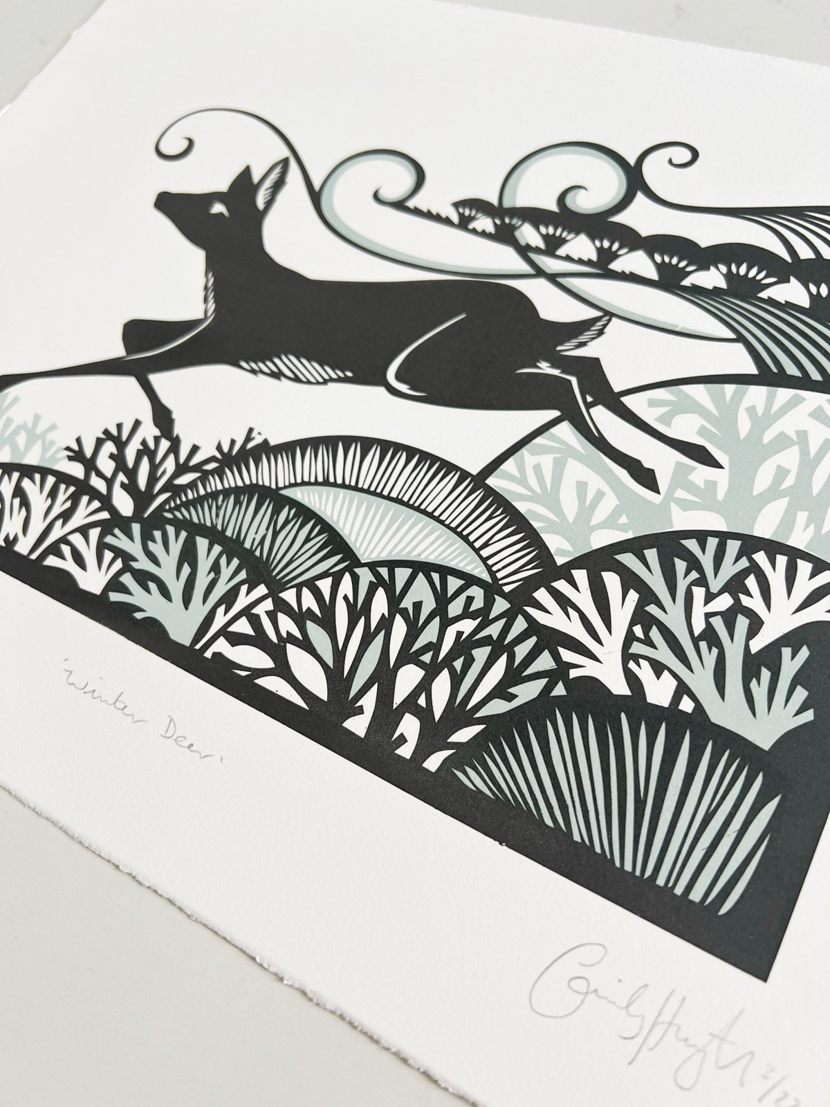 Emily Hogarth Winter Deer Screen Print