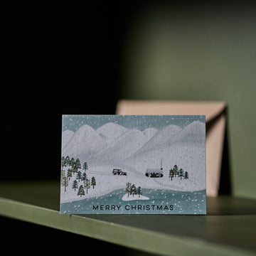 Lomond Paper Co Merry Christmas Snowy Scene Greetings Card