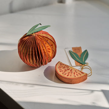 East End Press Orange Honeycomb Ornament