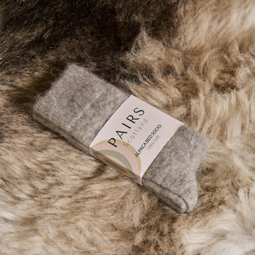 Pairs Scotland - Ultra Soft Undyed Grey Alpaca Bed Socks