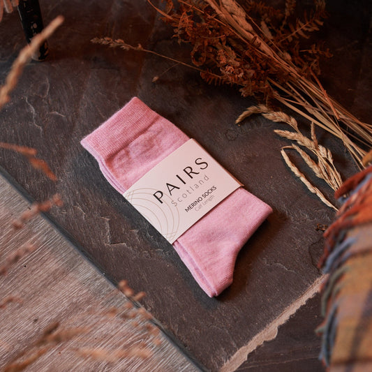 Pink merino socks