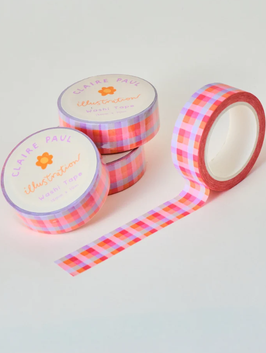 Claire Paul Pink Gingham Washi Tape