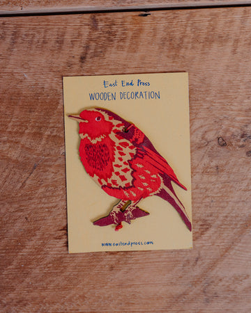 East End Press Wooden Robin Decorations