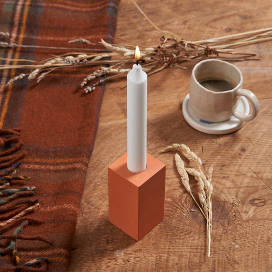 candle holder large orange