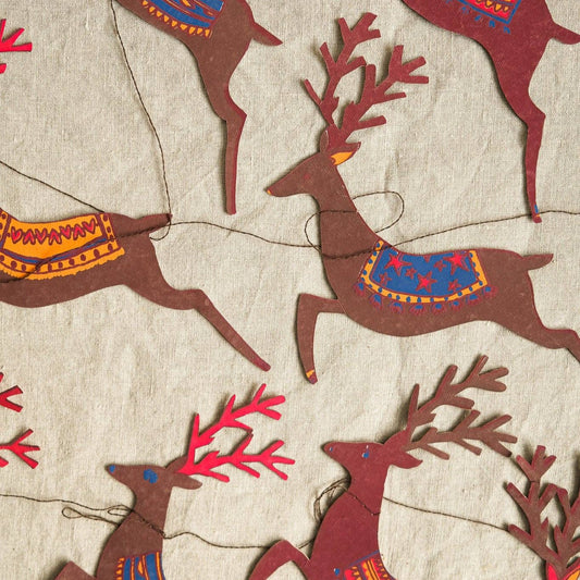 East End Press Reindeers Sewn Garland