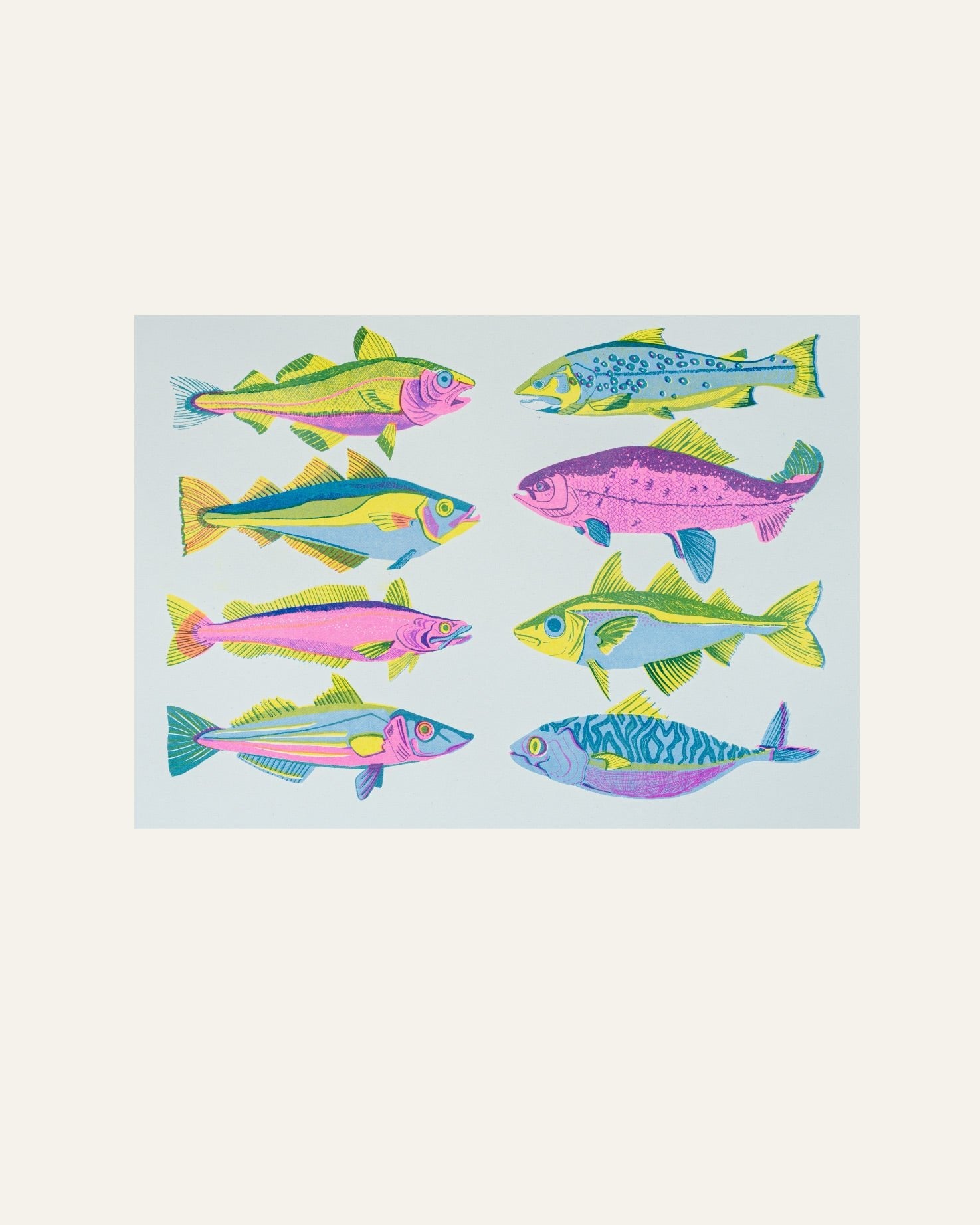 Colourful Fish Screen Print A3 - Hidden Scotland