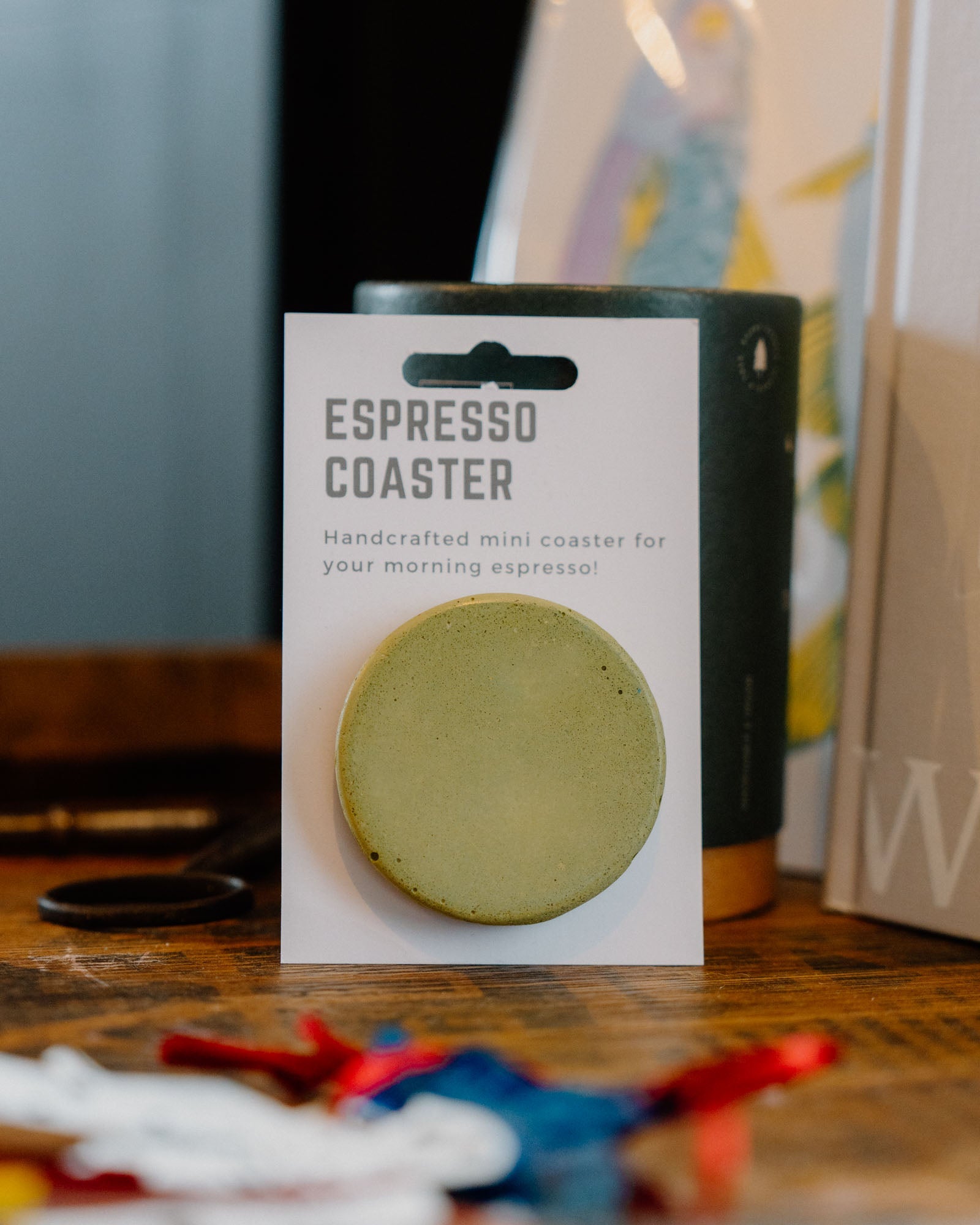 Kale Green Espresso Coaster - Hidden Scotland